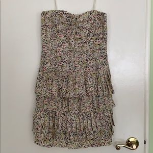 J. Crew Strapless Floral Print Mini Dress